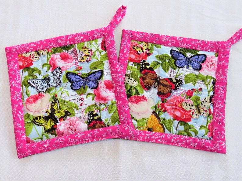 Butterfly Pot Holder Set Butterfly Hot Pads Mother's Day Etsy