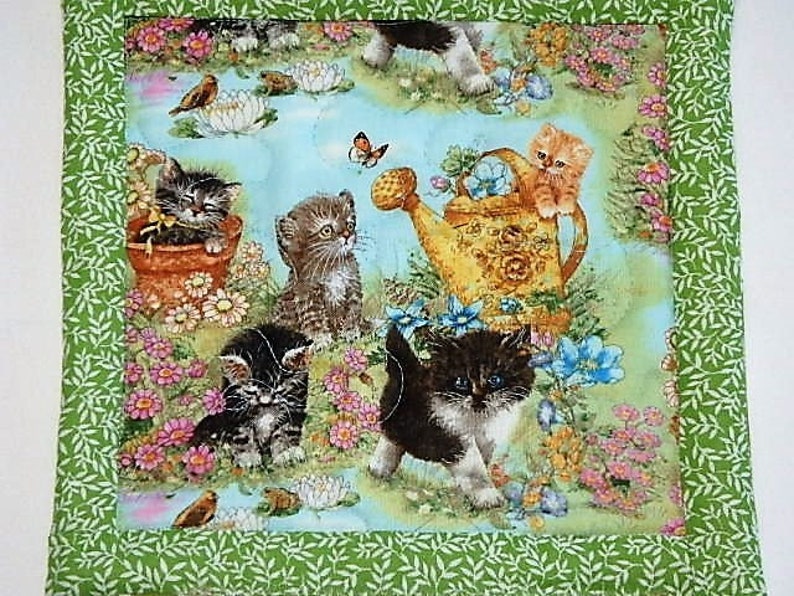 Cat Pot Holders Quilted Cat Hot Pads set of 2 Cat Lovers Gift Cat Hot Pads Unique Cat Potholders Gift Set