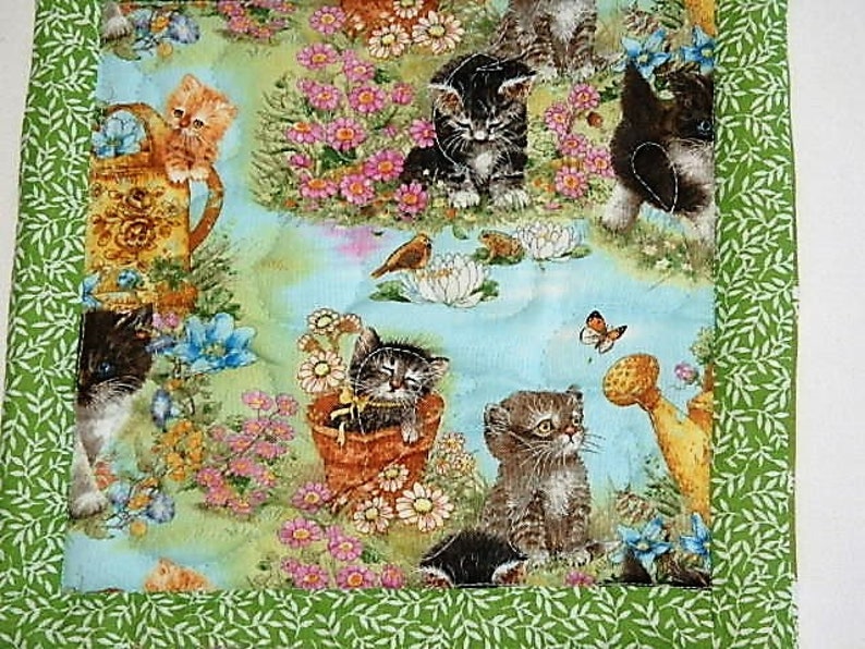 Cat Pot Holders Quilted Cat Hot Pads set of 2 Cat Lovers Gift Cat Hot Pads Unique Cat Potholders Gift Set