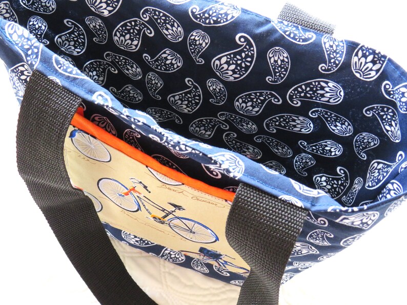 Bicycle Tote Bag Fully Lined Bicycle Tote Bag Bicycle Gift Etsy
