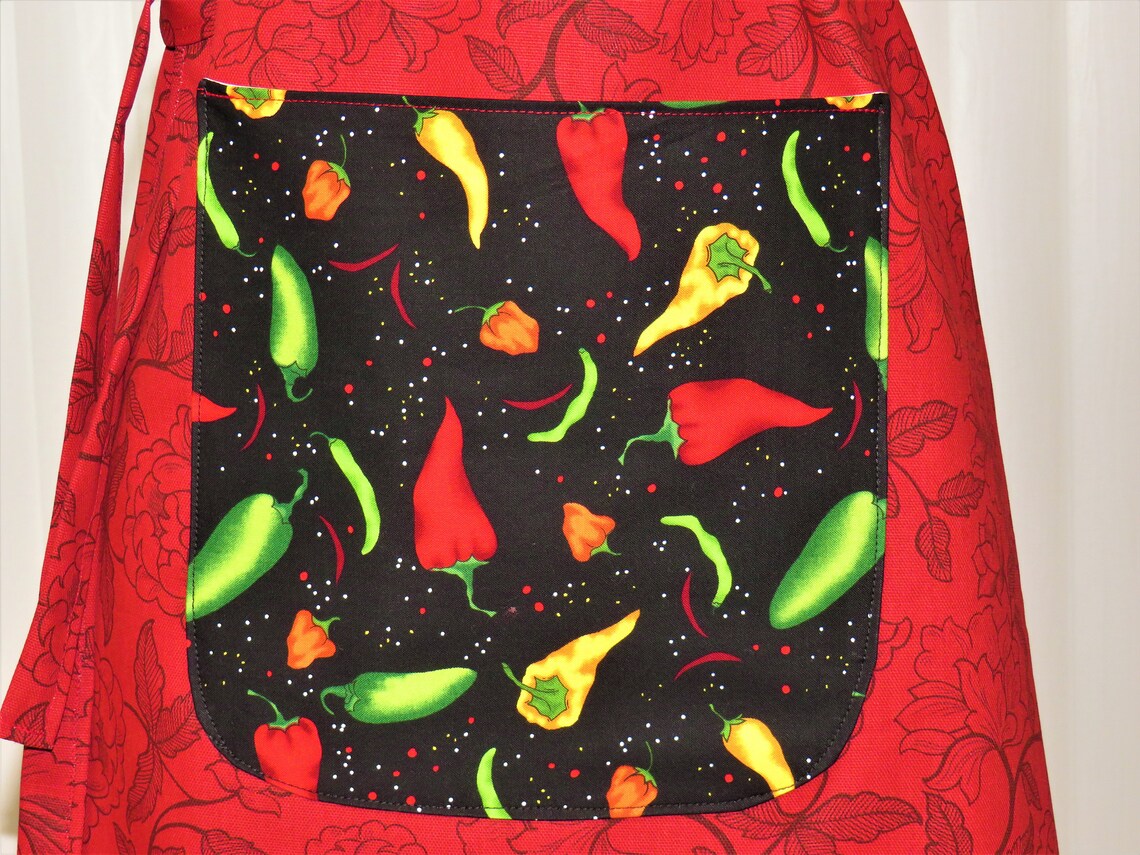 Chili Pepper Apron One Size Fits All Chili Pepper Apron Etsy