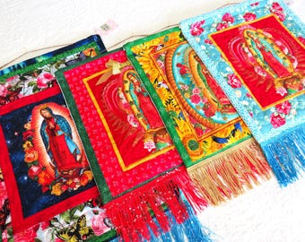 Quilted Our Lady of Guadalupe Wall Hanging: Religious Decor, Mother's Day Gift