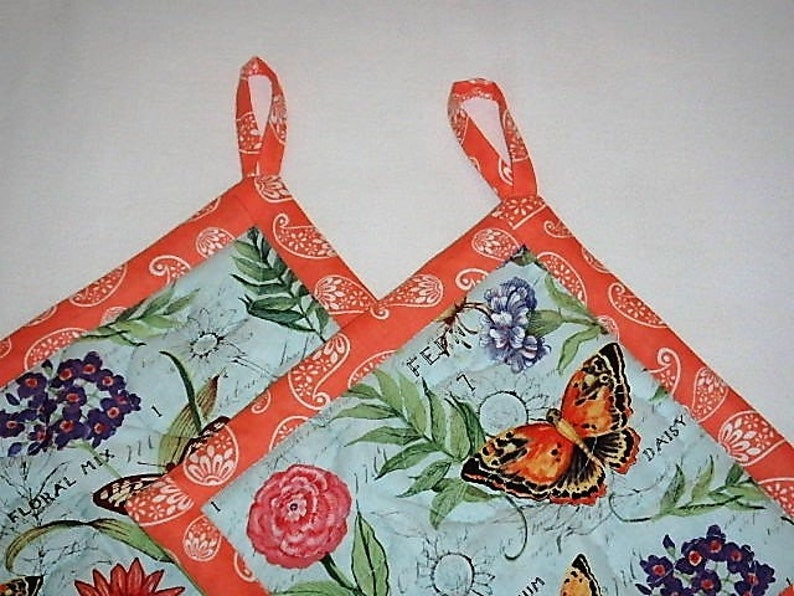 Butterfly Pot Holders Set Flowers Pot Holders Butterfly hot Etsy