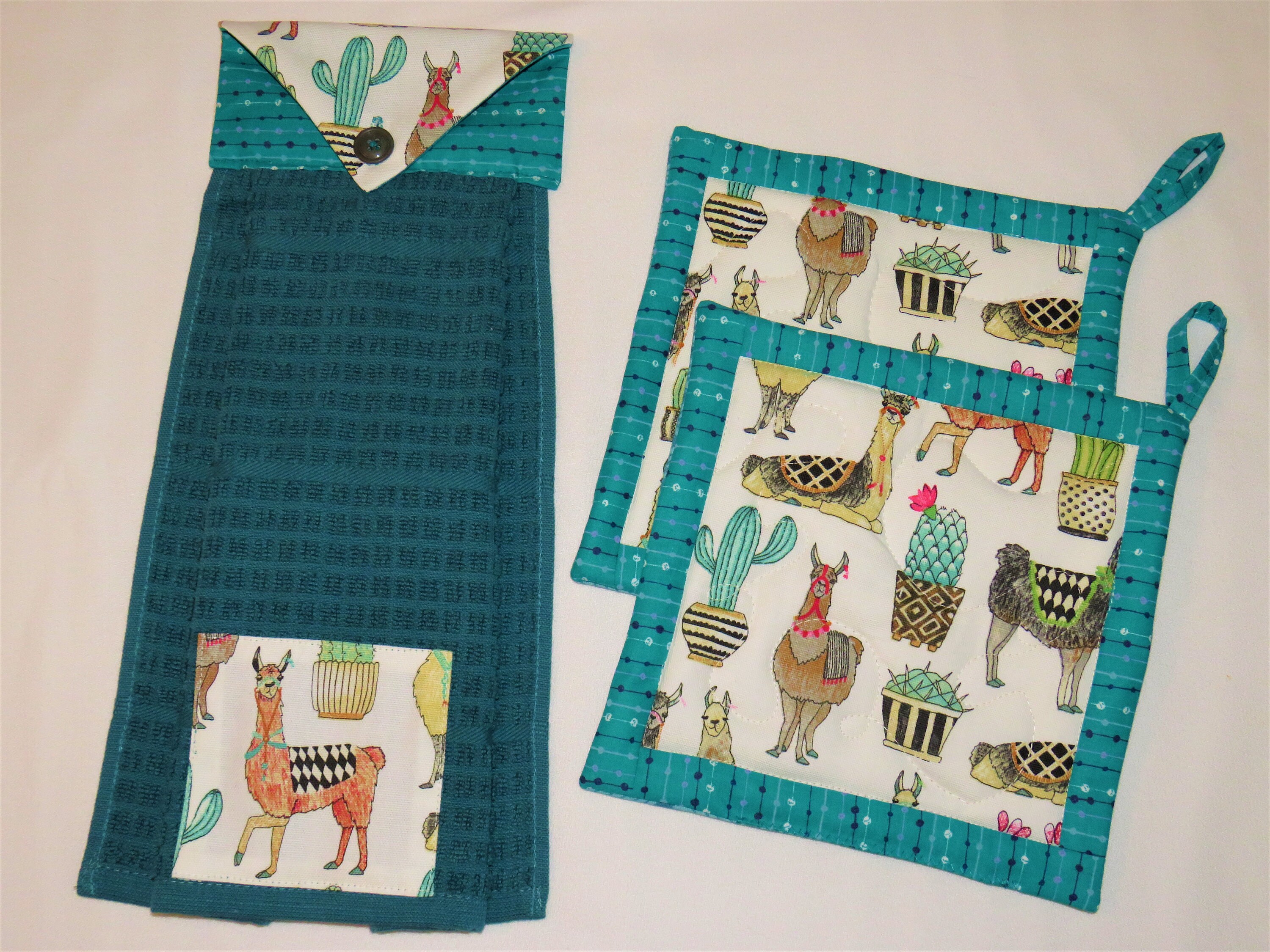 Llama Kitchen Gift Set Llama Towel Llama Pot Holders 