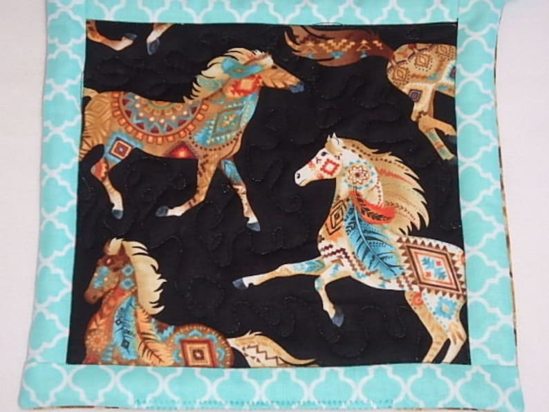 Horse Pot Holders Western Horse Pot Holders Set of 2 Horse Lover Gift Southwest Hot Pads Southwest Horse Hot Pads Gift Horse Hot Pads