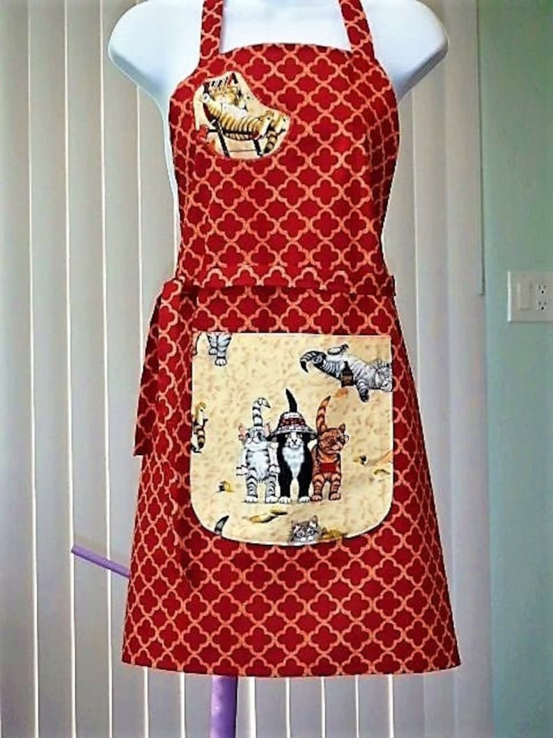 Kitties on the Beach Apron Cat Lovers Gift Cat Adult Apron One Size Fits Most Cat Apron Cat Apron Gift Cat Apron