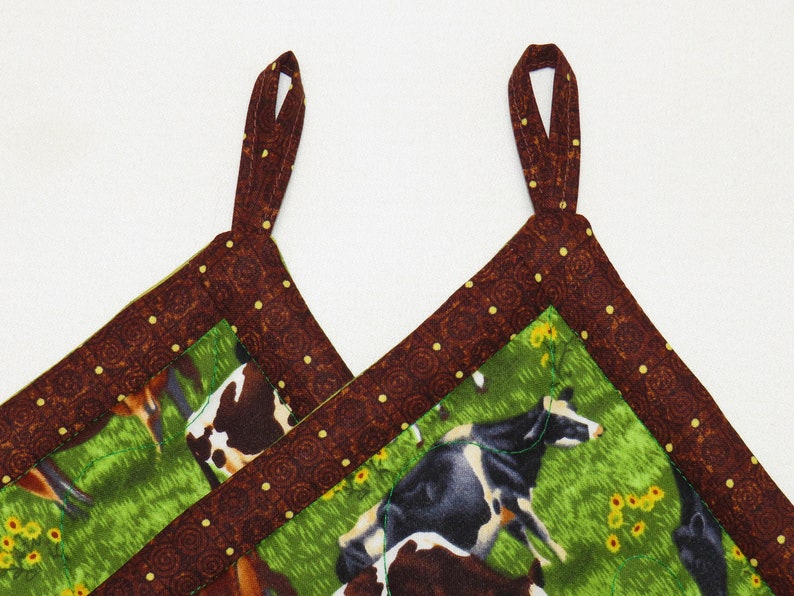 Cows Pot holders Set Farm Pot Holders Quilted Cows Hot Etsy