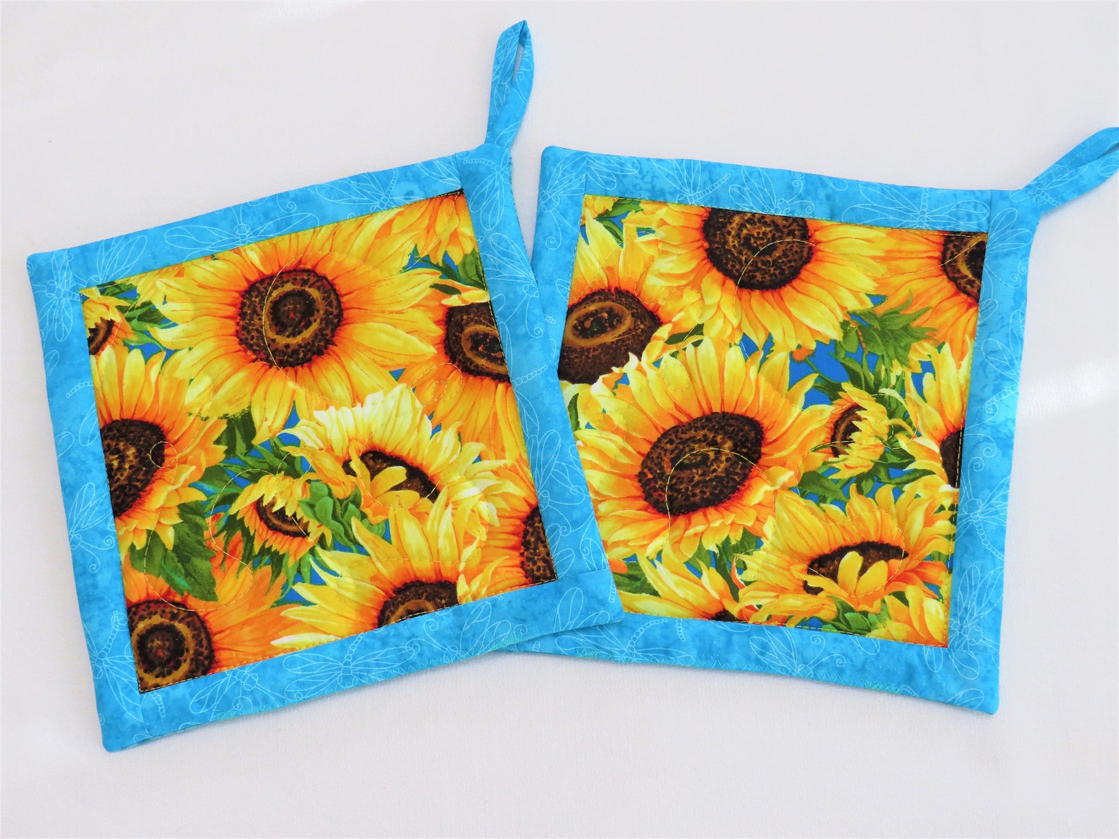 Sunflower Pot Holders Set Pot Holders Gift Set Sunflower Etsy