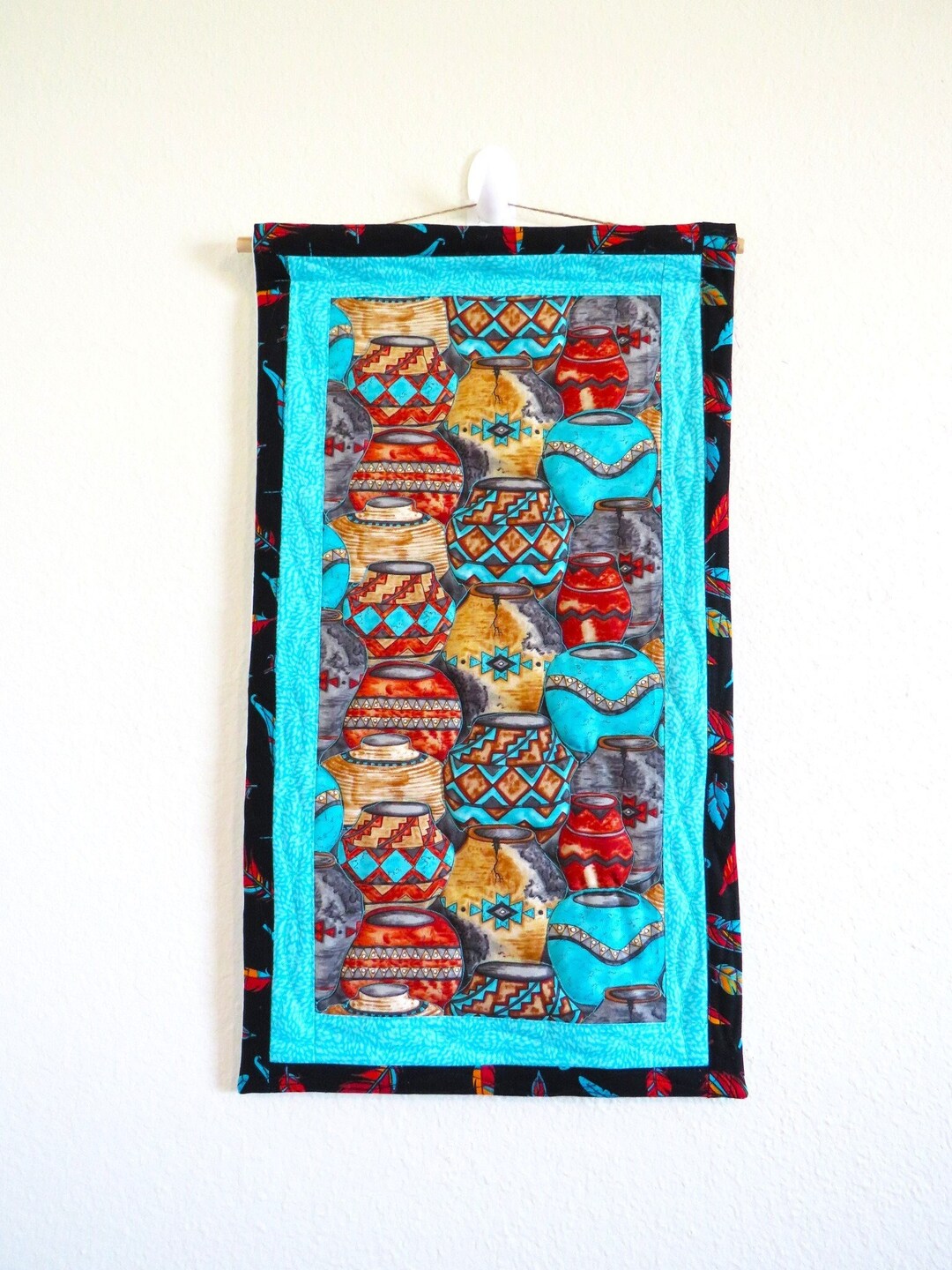 Southwest Pottery Wall Hanging: Quilted Native American Decor (21x15 ...