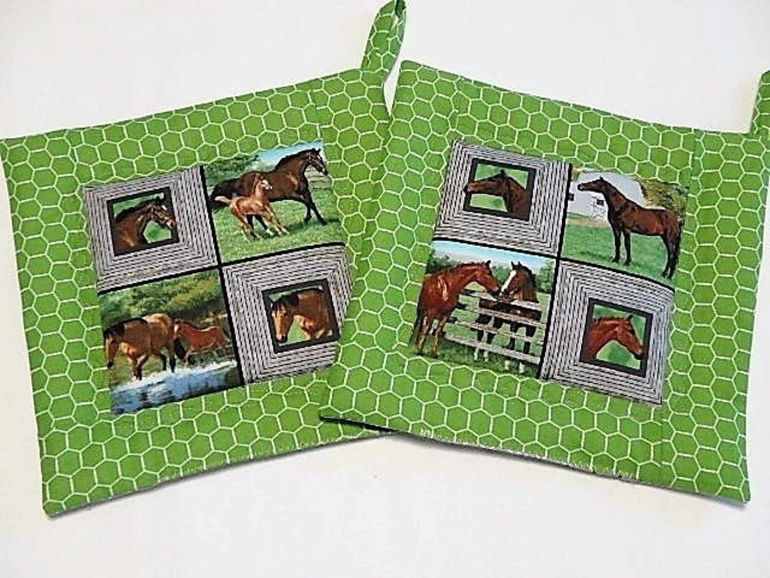 Horse Pot holders Set Horse Hot Pads Horse Lovers Gift Etsy