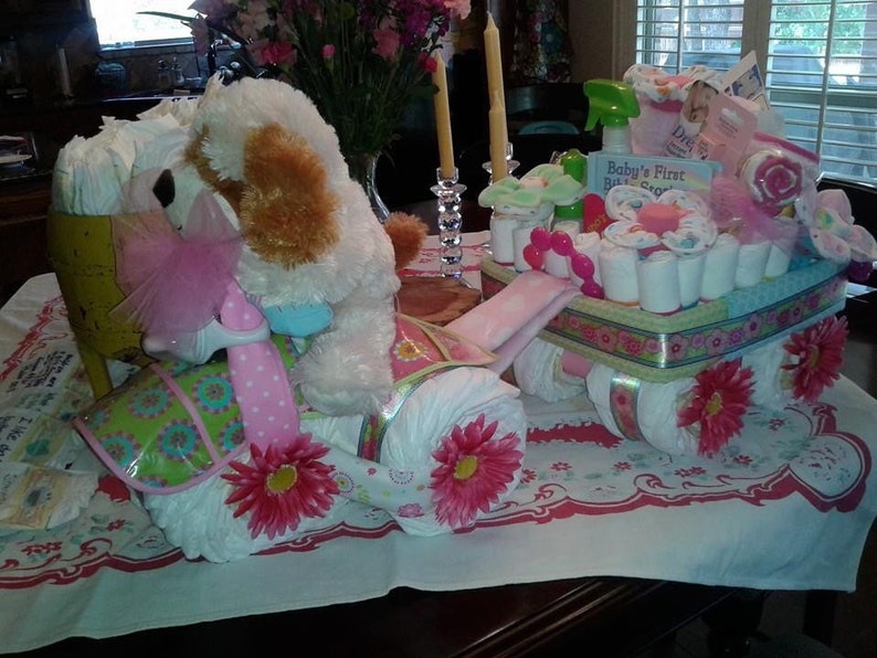 Tricycle Diaper Cake with Wagon Etsy