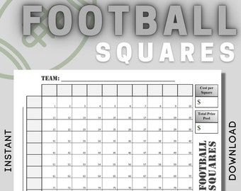 Football Squares Printable Etsy