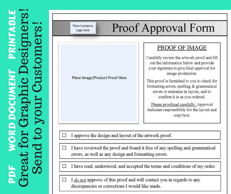 Artwork Proof Approval Template Artwork Proof Approval Template