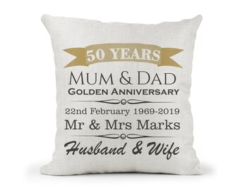 Anniversary pillows | Etsy Shop Golden Anniversary Pillow Cases