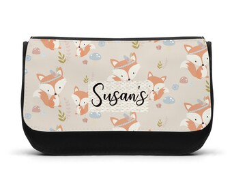 Personalised Pencil Case Girls Fox Foxes Woodland Make up Bag Gift Birthday Xmas