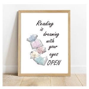 digitales Lesen träumt mit offenen Augen digitaler Download Wand Kunst Plakat JPEG Pdf Datei
