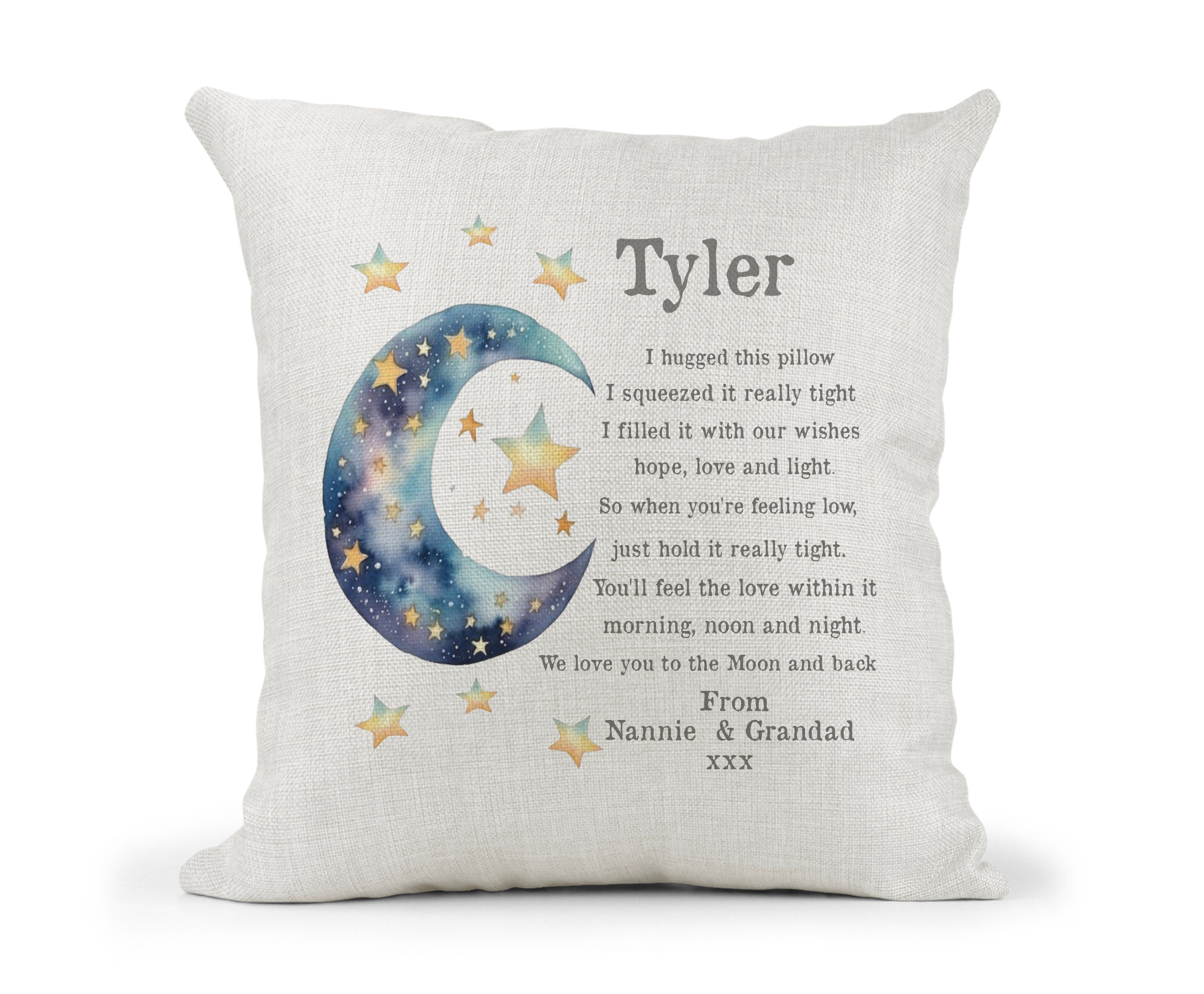 Taie D'Oreiller 45x45cm 'I Love You To The Moon And Back' - Coton/Lin | Décoration Romantique