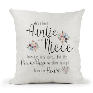 Auntie & Niece cushion.. Birthday Gift/ 50th 60th 70th 80th 90th, Christmas.. Missing you..