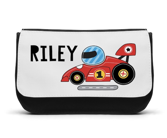 Personalised Pencil Case.. Boys Racing Car back to School.. Christmas  Bag Gift Birthday Stocking Filler 