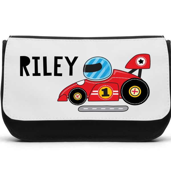 Personalised Pencil Case.. Boys Racing Car ...Back To School.. Christmas Bag  Gift Birthday Stocking Filler