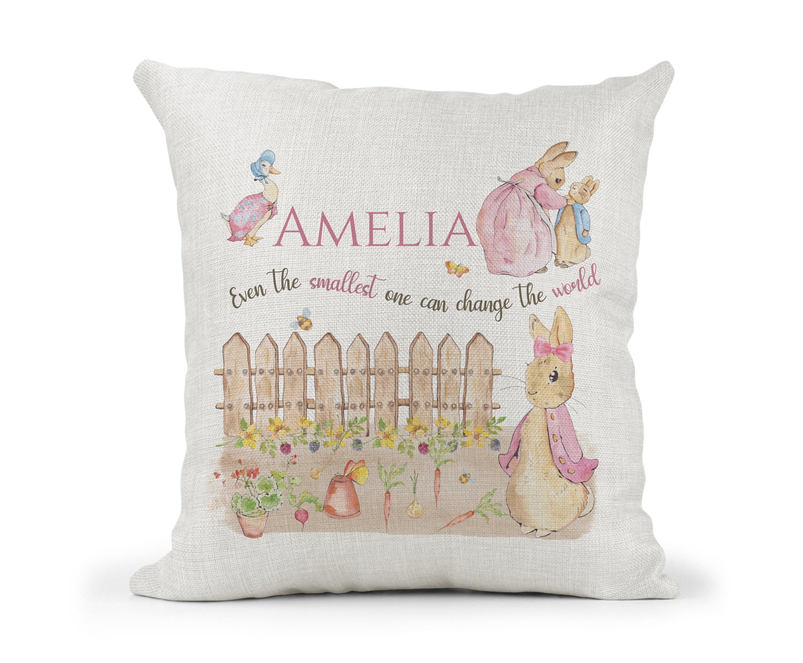 Peter rabbit personalised cushion hotsell