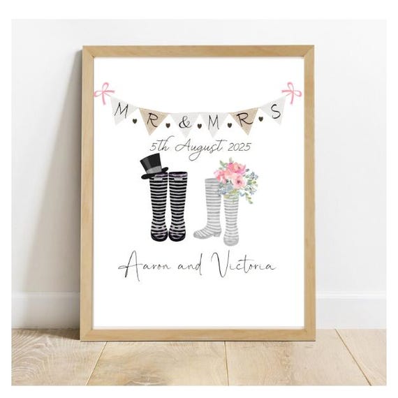 Personalisierte digitale Hochzeit, Gummistiefel digitaler Download