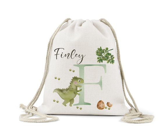 Personalised dinosaur deals drawstring bag