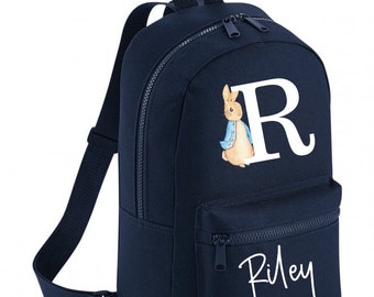 Personalised Peter Rabbit children's backpack Mini Rucksack Backpack Navy Boys Girls Nursery Bag School bag Peter Rabbit Nappy Bag