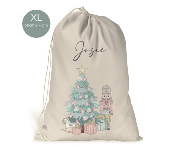 Personalised XL Drawstring Christmas Pink