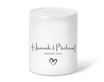 Personalised wedding fund engagement gift  Box-Ceramic Piggy Bank-Money saving Gift