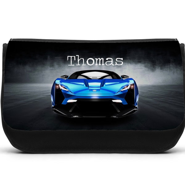 Personalised Pencil Case.. Boys Fast Racing Car..Boy Racer ...Back To School.. Christmas Bag  Gift Birthday Stocking Filler