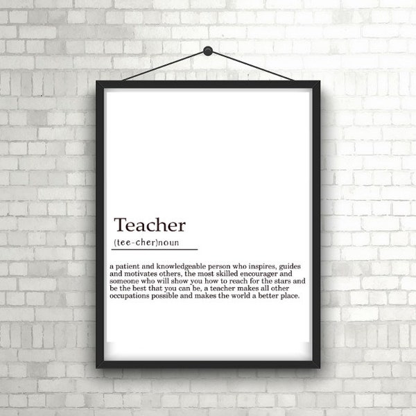 downloadable digital  print novelty teacher noun artwork download wall art poster jpeg pdf file