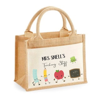 Personalised Teacher Jute Bag XL.. ..Teacher . Stuff! Teacher, Teaching assistant, Mentor,