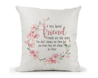 Special Friend Cream Canvas Cushion, Scatter Cushion, Home Decor, Friends are Like stars gift