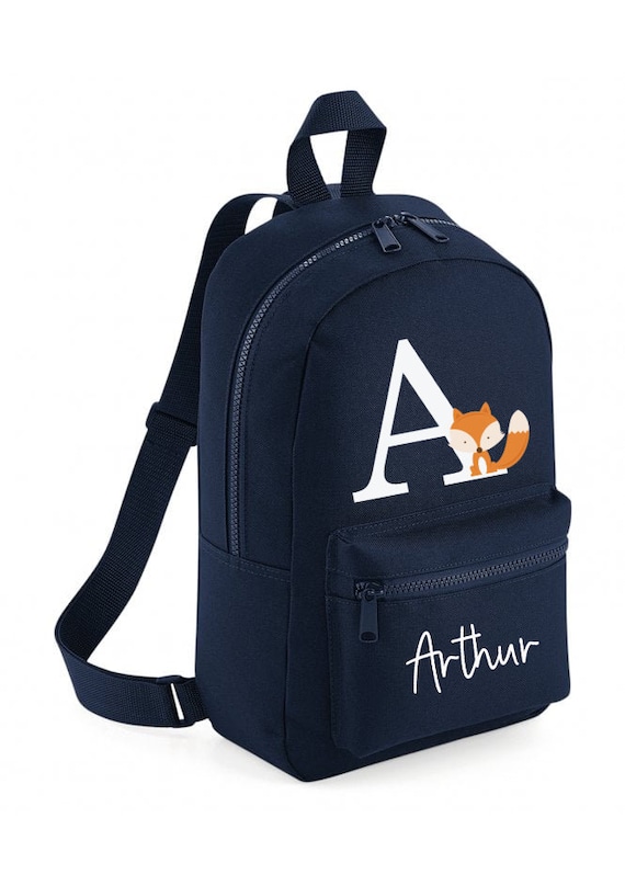 fox backpack mini Personalised Fox Mini Rucksack Backpack Navy Boys Girls Nursery Bag School  Bag Cute Fox & Name