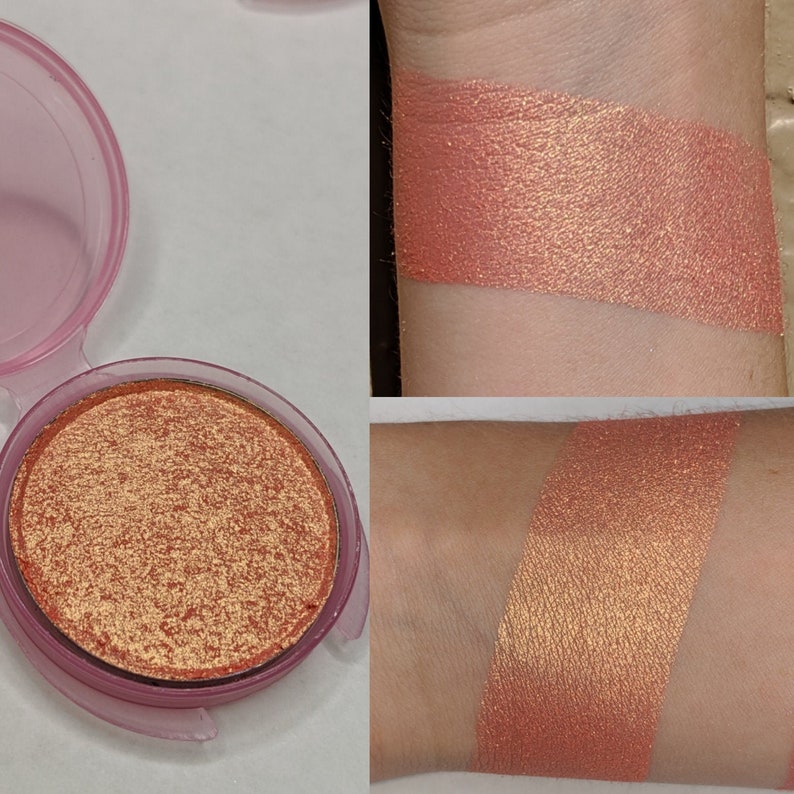 Sweetener Vegan Pressed Eyeshadow Duochrome Gold Peach Pink Etsy