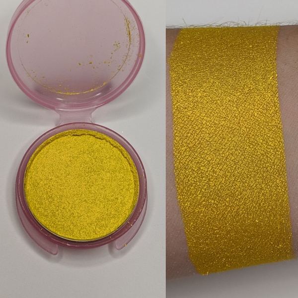 Buttercup - Vegan Pressed Eyeshadow  Bold Yellow Shimmer