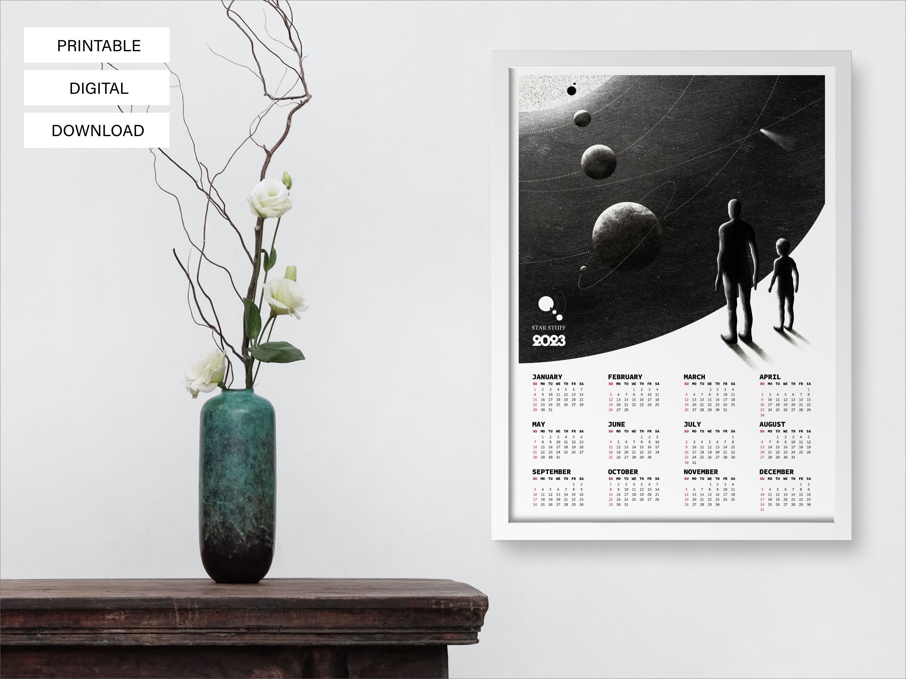 2023 Calendar. Printable Alien Solar System. - Etsy