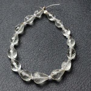 15 pcs Green Amethyst faceted briolettes , Amethyst Teardrop shape , Amethyst bead , Amethyst for jewelry - 5.5 inches/5x7.5-6x9mm/c-204