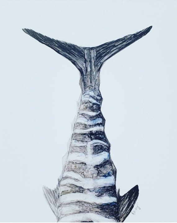 Wahoo Fish Print, Wahoo Fish Tail Art 