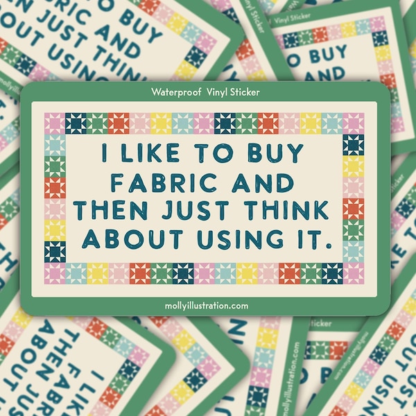 I Like to Buy Fabric Waterproof Vinyl Sticker