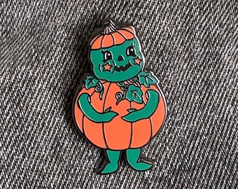 Pumpkin Guy Vintage Style Halloween Hard Enamel Pin
