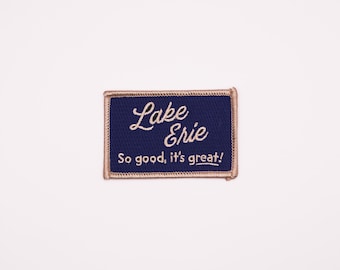 Lake Erie Vintage Style Embroidered Iron On Patch