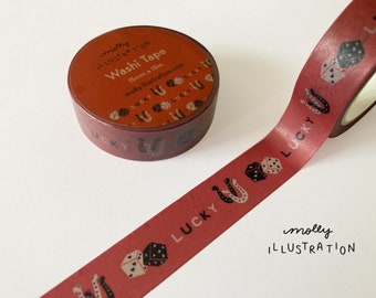 Lucky Dice, Horseshoe Decorative Washi Tape