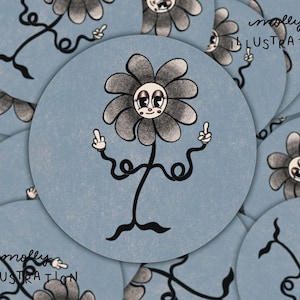 Rude Daisy Vinyl Sticker
