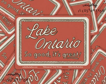 Lake Ontario Vintage Style Waterproof Vinyl Sticker