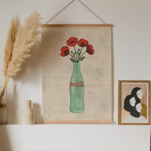 Cola Soda Pop Vase Wall Art Print Home Decor 9x12