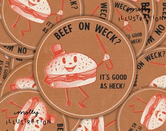 Beef on Weck, It’s Good as Heck! Magnet Mid Century Style- Buffalo New York