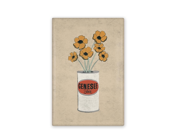Beer Can Vase with Flowers Illustrated Magnet- Western New York