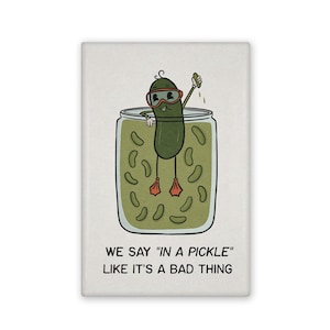Imán ilustrado con dibujos animados de In a Pickle